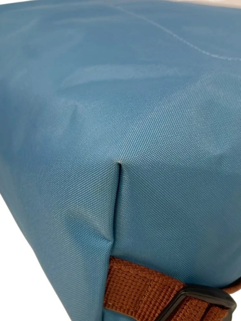 LONGCHAMP Le Preage Original Blue Dark Brown Nylon Leather Backpack - Picture 6 of 9